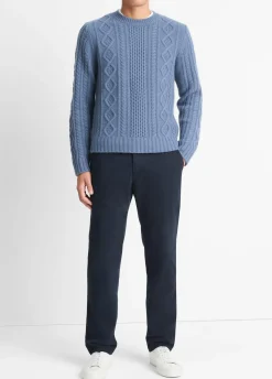 Aran Cable Wool Crew Neck Sweater