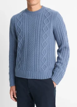 Aran Cable Wool Crew Neck Sweater