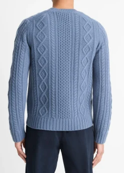 Aran Cable Wool Crew Neck Sweater