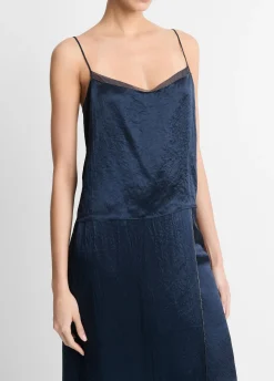Beaded-Border Satin Camisole
