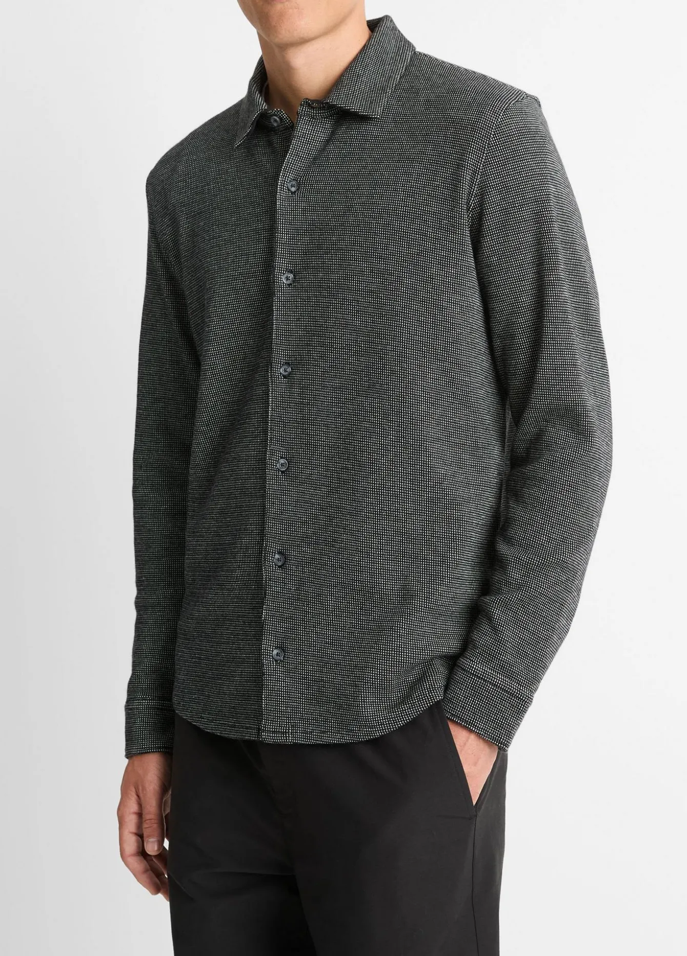 Birdseye Pima Cotton Button-Down Shirt