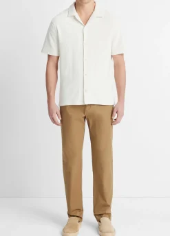Bouclé Short-Sleeve Button-Front Shirt