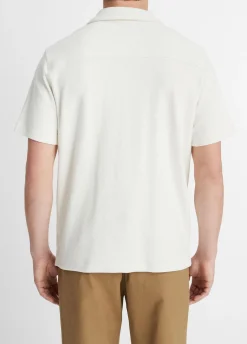 Bouclé Short-Sleeve Button-Front Shirt