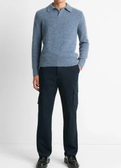 Cashmere Donegal Johnny-Collar Sweater