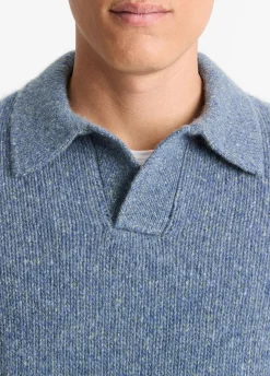 Cashmere Donegal Johnny-Collar Sweater