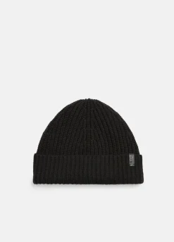 Cashmere Shaker-Stitch Beanie
