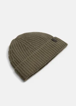 Cashmere Shaker-Stitch Beanie