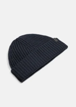 Cashmere Shaker-Stitch Beanie