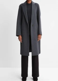 Classic Wool-Blend Straight Coat