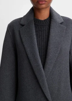 Classic Wool-Blend Straight Coat
