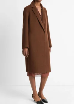 Classic Wool-Blend Straight Coat