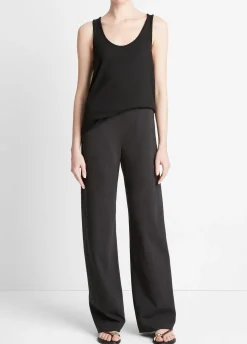 Cotton-Blend High-Waist Bias Pant