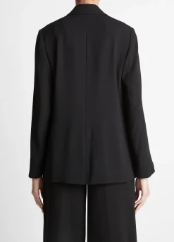 Crepe Double-Breasted Blazer