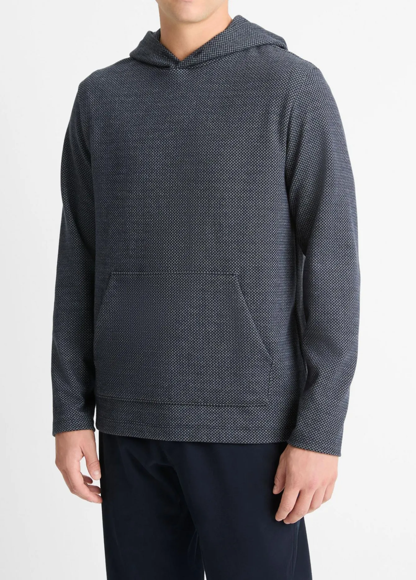 Crosshatch Birdseye Cotton-Blend Hoodie