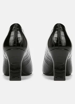 Diane Croc-Embossed Leather Pump