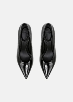 Diane Croc-Embossed Leather Pump