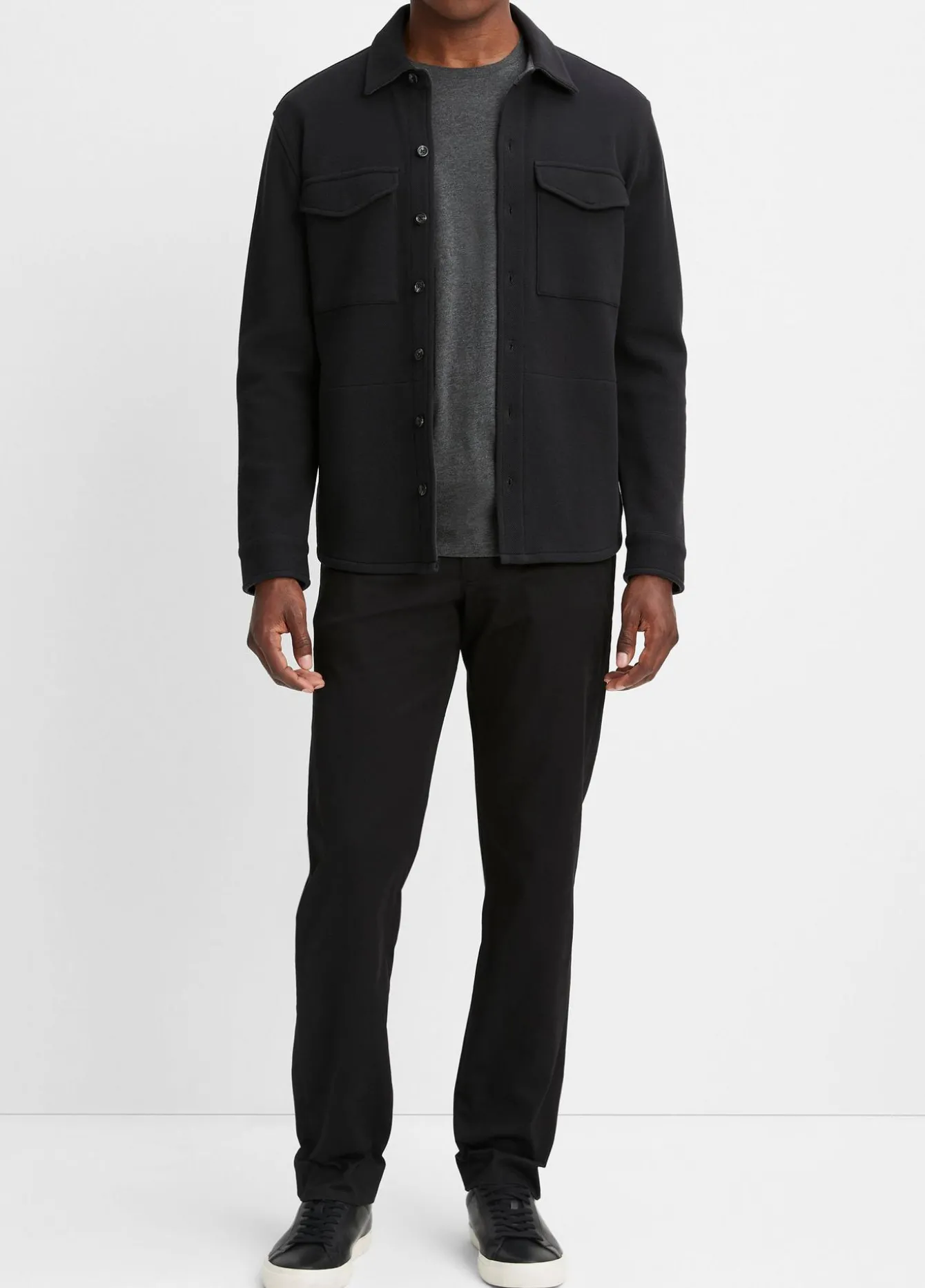 Double-Knit Cotton-Blend Piqué Shirt Jacket