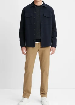 Double-Knit Cotton-Blend Piqué Shirt Jacket