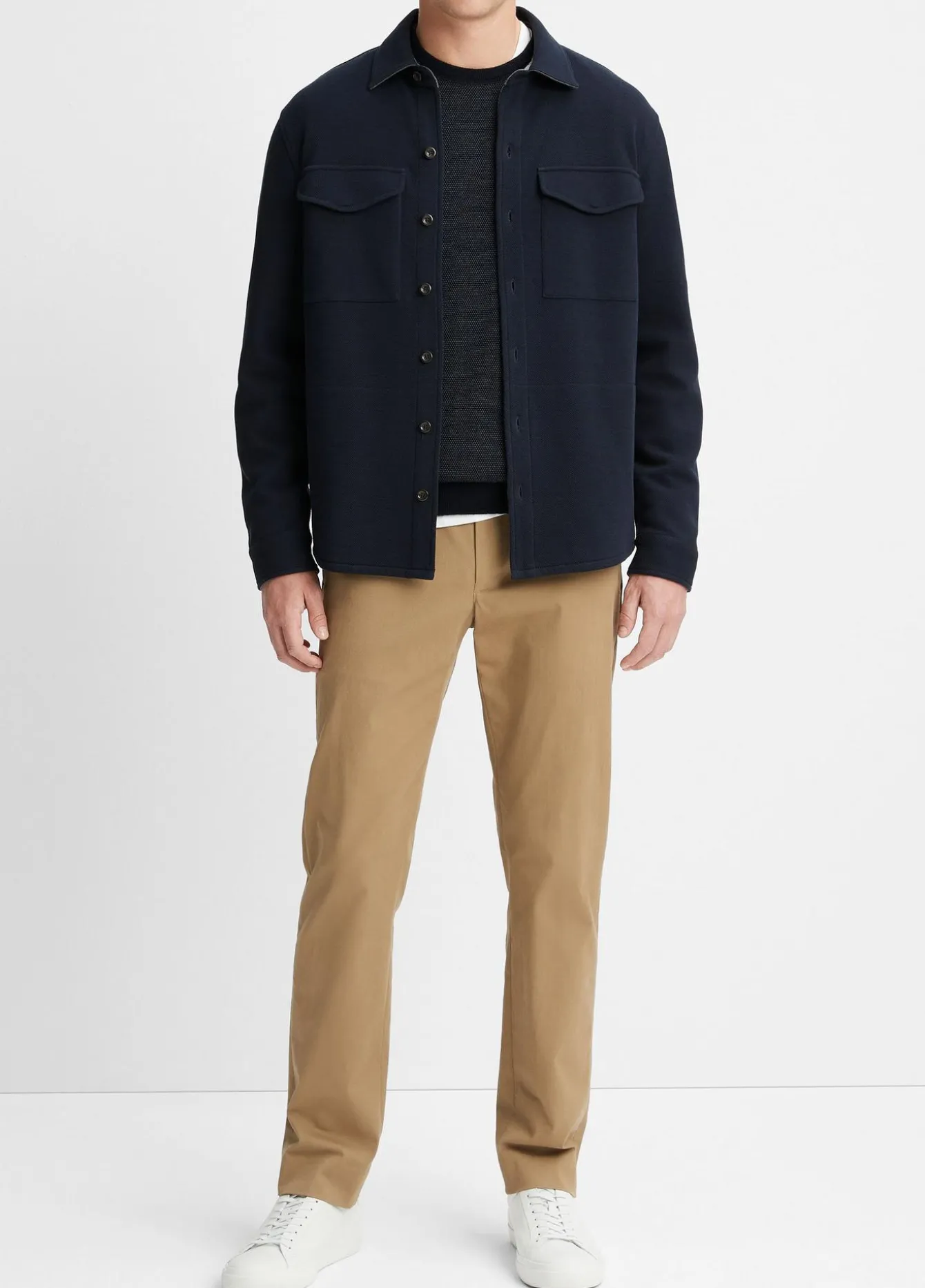 Double-Knit Cotton-Blend Piqué Shirt Jacket