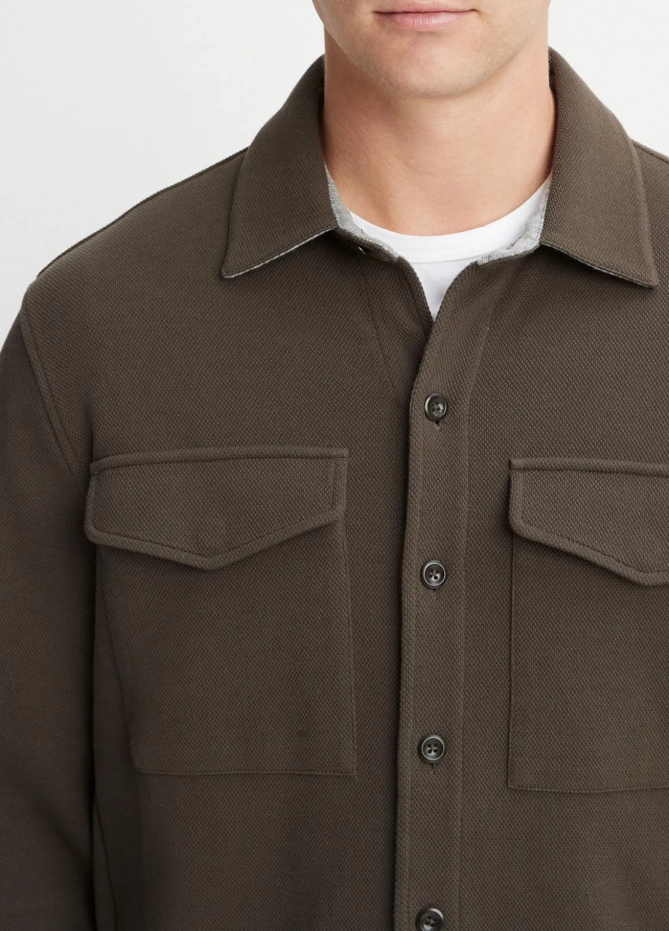 Double-Knit Cotton-Blend Piqué Shirt Jacket