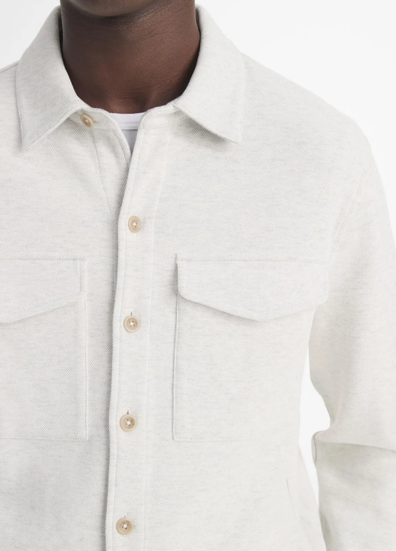 Double-Knit Cotton-Blend Piqué Shirt Jacket