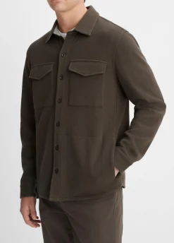 Double-Knit Cotton-Blend Piqué Shirt Jacket