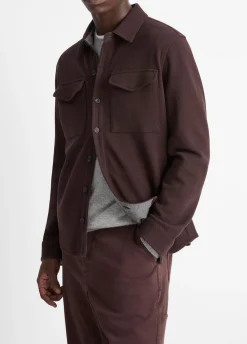 Double-Knit Cotton-Blend Piqué Shirt Jacket