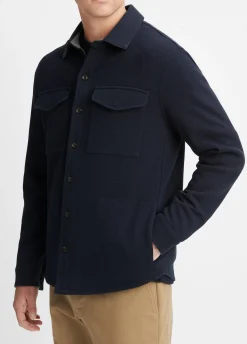 Double-Knit Cotton-Blend Piqué Shirt Jacket