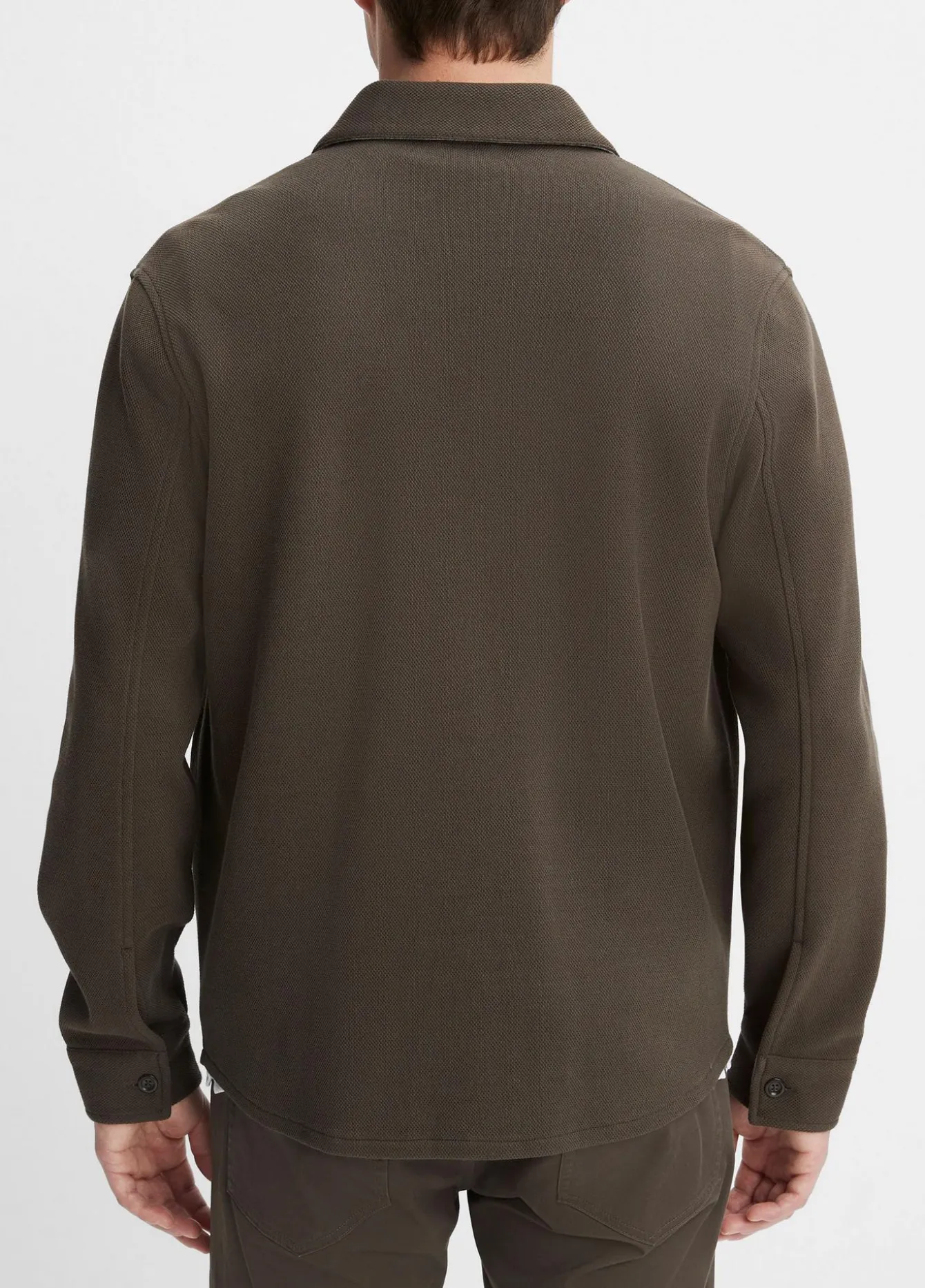 Double-Knit Cotton-Blend Piqué Shirt Jacket