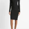 Draped Long-Sleeve Short Dress