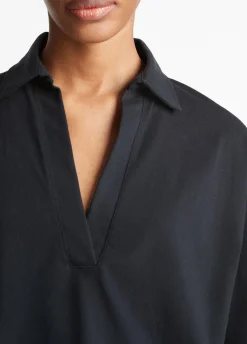 Easy Pima Cotton Long-Sleeve Polo Shirt