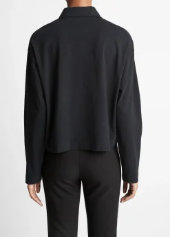 Easy Pima Cotton Long-Sleeve Polo Shirt