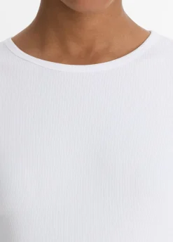 Elbow-Sleeve Crew Neck T-Shirt