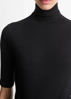 Elbow-Sleeve Turtleneck
