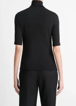 Elbow-Sleeve Turtleneck