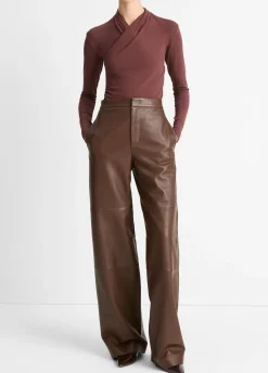 Fixed Wrap Long-Sleeve Top
