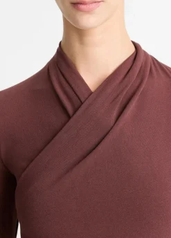 Fixed Wrap Long-Sleeve Top