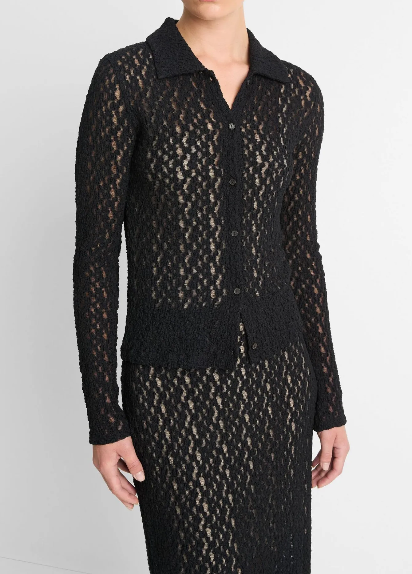 Floral Smocked Long-Sleeve Button-Up Top