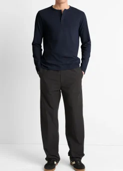 Garment Dye Cotton Long-Sleeve Henley