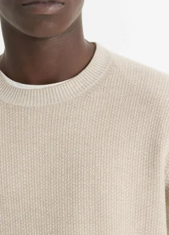 Geo-Jacquard Wool-Blend Crew Neck Sweater
