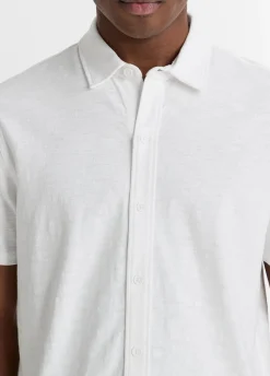 Heavy Slub-Cotton Button-Front Shirt