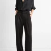 High-Waist Fluid Satin Wide-Leg Trouser
