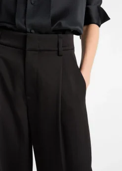 High-Waist Fluid Satin Wide-Leg Trouser