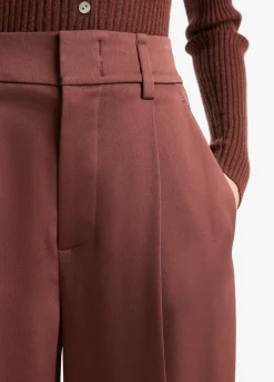High-Waist Fluid Satin Wide-Leg Trouser
