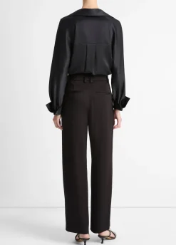 High-Waist Fluid Satin Wide-Leg Trouser