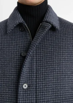 Houndstooth Wool-Blend Deck Jacket