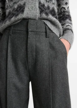 Italian Herringbone Wool-Blend High-Rise Trouser