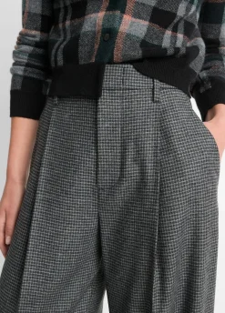 Italian Microcheck High-Rise Trouser