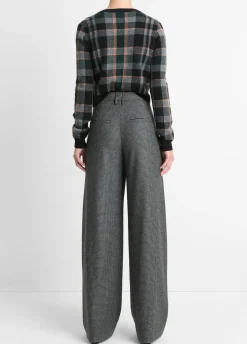 Italian Microcheck High-Rise Trouser