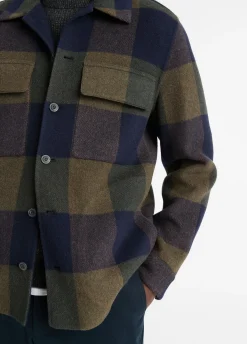 Italian Plaid Splittable Wool-Blend Shirt Jacket